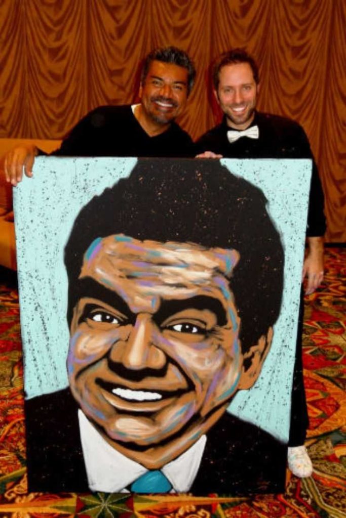 Tim Decker Speed Painter at a charity event with George Lopez